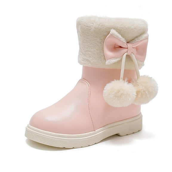 Xiaoxatg Stylish Girls Winter Boots with Thick Sole Design for Comfort and Warm Non- During Cold Seasons 4.5-5 Years Pink