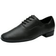 thumbnail image 1 of Xiaoxatg Stylish Modern Round Toe Men's Leather Shoes for Jazz and Latin Dance Ideal for Ballroom Performances 7 Black, 1 of 9