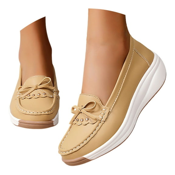 Xiaoxatg Stylish Women’s Casual Shoes for Everyday Comfort -On Design for Work and Leisure Activities Versatile and Lightweight Footwear for Any Season 6 Khaki
