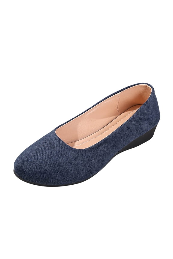 Stylish Women's Casual Shoes for Everyday Comfort Suede Design With Closed Toe and Heel Ideal for Any Season Pair Perfectly With Jeans or Casual Pants 8 Navy