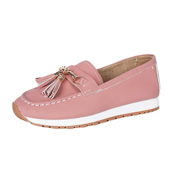 Xiaoxatg Stylish Women's Casual Shoes for Everyday Use - Comfortable Closed Toe Design with Fringe - Addition to Relaxed Attire - Versatile Footwear Suitable for All Seasons 8.5 Pink