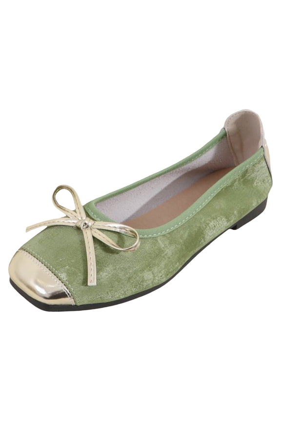 Stylish Women's Casual Shoes - Fashionable French Square Toe Shallow Mouth Flat Sole Soft Soled Mary Jane Footwear 9 Green