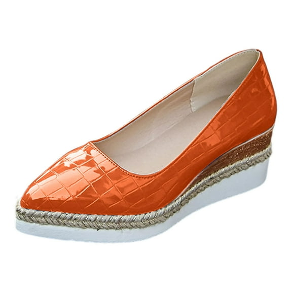 Xiaoxatg Stylish Women's Casual Shoes On Pointed Toe High Heel Footwear Ideal for Everyday Use and Settings 6.5 Orange