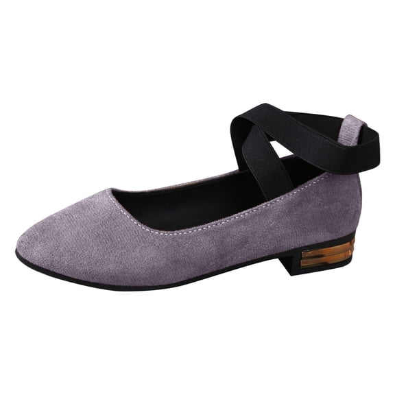 Xiaoxatg Stylish Women's Casual Shoes for Work Dates and Leisure - Comfortable On with Elastic Bands and Block Heels for All Seasons 6.5 Grey