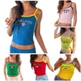 thumbnail image 1 of Xiaoxatg Tank Tops for Women Baby Tees Brazil Crop Top Graphic Tees 90s Streetwear Shirts with Trendy Retro Style F M, 1 of 5
