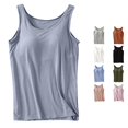 thumbnail image 1 of Xiaoxatg Tank Tops for Women, Women's Tanks Built-In Bra Casual Sleeveless Camisole for Summer Comfort and Easy Everyday Wear Dark Gray XXL, 1 of 4