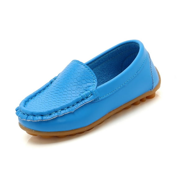 Xiaoxatg Toddler Little Kid Boys Girls Soft On Loafers Casual Dress Flat Boat Shoes 10-10.5 Years Sky Blue
