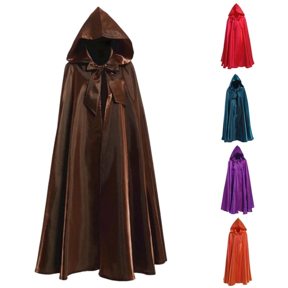 Xiaoxatg Vampire Cape for Adults Elegant Hooded Cloak with Flowing Design for Halloween Cosplay Parties and Themed Events Brown XL