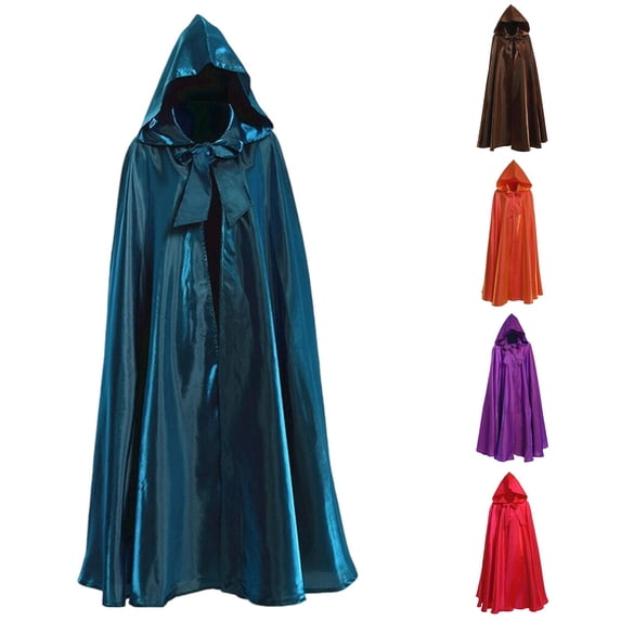 Xiaoxatg Vampire Cape for Adults Elegant Hooded Cloak with Flowing Design for Halloween Cosplay Parties and Themed Events Green L
