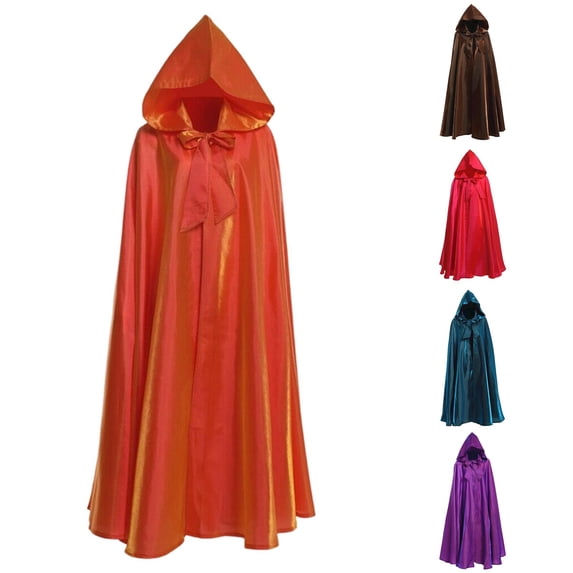 Xiaoxatg Vampire Cape for Adults Elegant Hooded Cloak with Flowing Design for Halloween Cosplay Parties and Themed Events Orange XXL