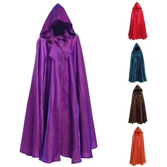 Xiaoxatg Vampire Cape for Adults Elegant Hooded Cloak with Flowing Design for Halloween Cosplay Parties and Themed Events Purple M
