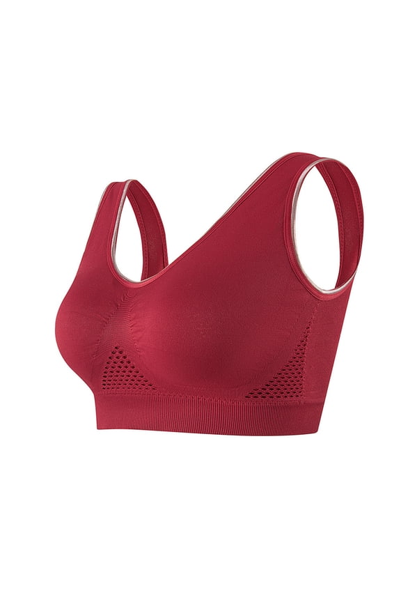 Women Casual Hollow Out Breathable Sport Bra Top Underwear Without Steel Ring Gathering Brazier for Women
