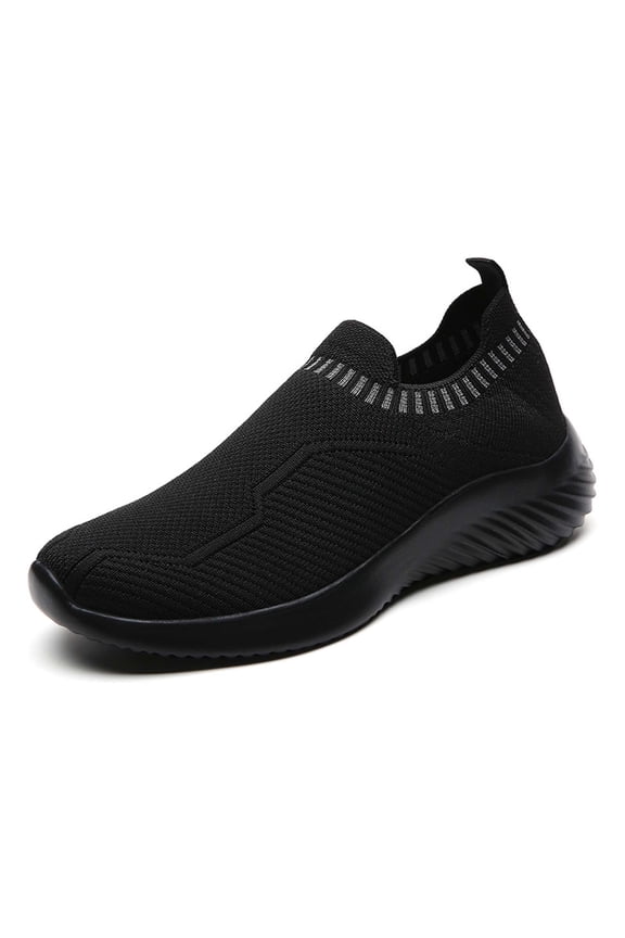 Women's Casual Fly Weave Sports Sneakers Comfortable Mesh Lightweight Footwear for Everyday Use and 6.5 Black