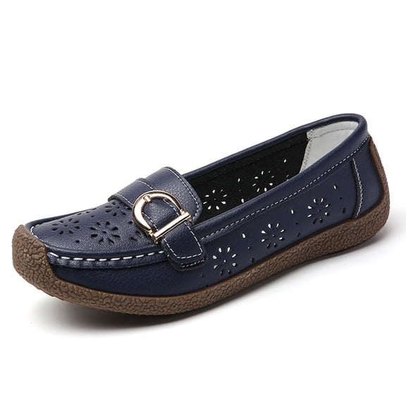 Xiaoxatg Women's Casual Loafers Soft Bottom Comfortable Flat Shoes for Daily Wear Casual Outings and Travel 8 Dark Blue
