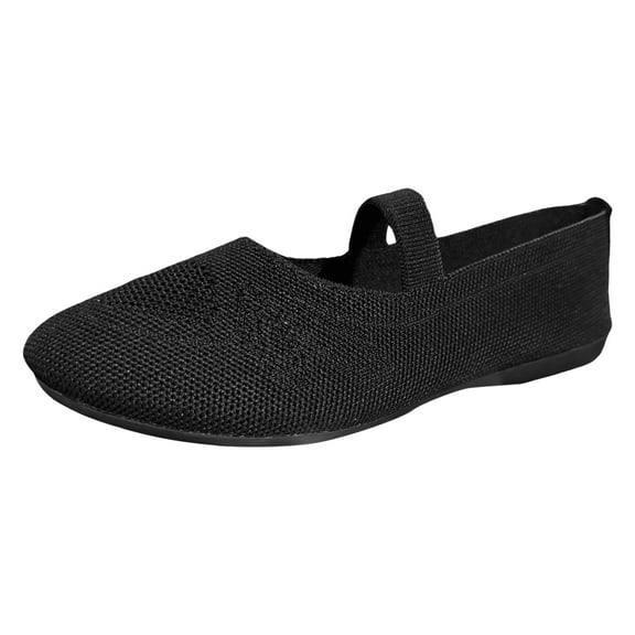 Xiaoxatg Women's Casual On Shoes Breathable Comfortable Flat Loafers Lightweight Walking Footwear for Everyday Use Spring Summer Fall 6 Black