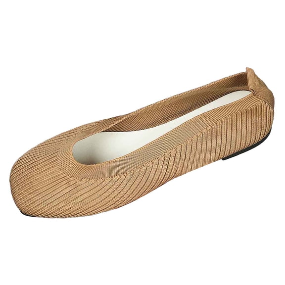 Xiaoxatg Women's Casual On Shoes Comfortable Breathable Flat Loafers for Everyday Wear with Jeans Shorts Pants for Spring Summer Fall Season 6 Khaki