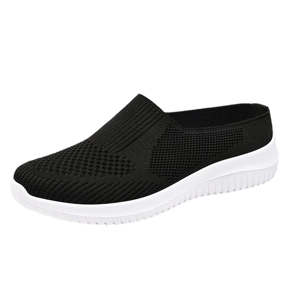 Xiaoxatg Women's Casual On Shoes Comfortable Flat Loafers for Daily Wear Dating and Travel with Cushioned Sole 6 Black