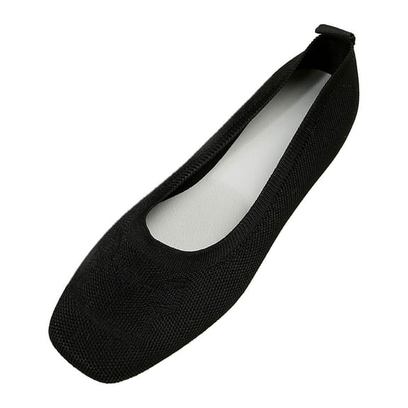 Xiaoxatg Women's Casual Shoes Ballerina On Non Knitted Trainers Comfortable Breathable Summer Footwear for Sporty Women 8.5 Black