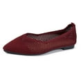 thumbnail image 1 of Xiaoxatg Women's Casual Shoes Ballerina On Non Knitted Trainers Comfortable Breathable Summer Sporty Flat Comfort Shoes 9..5 Red, 1 of 9