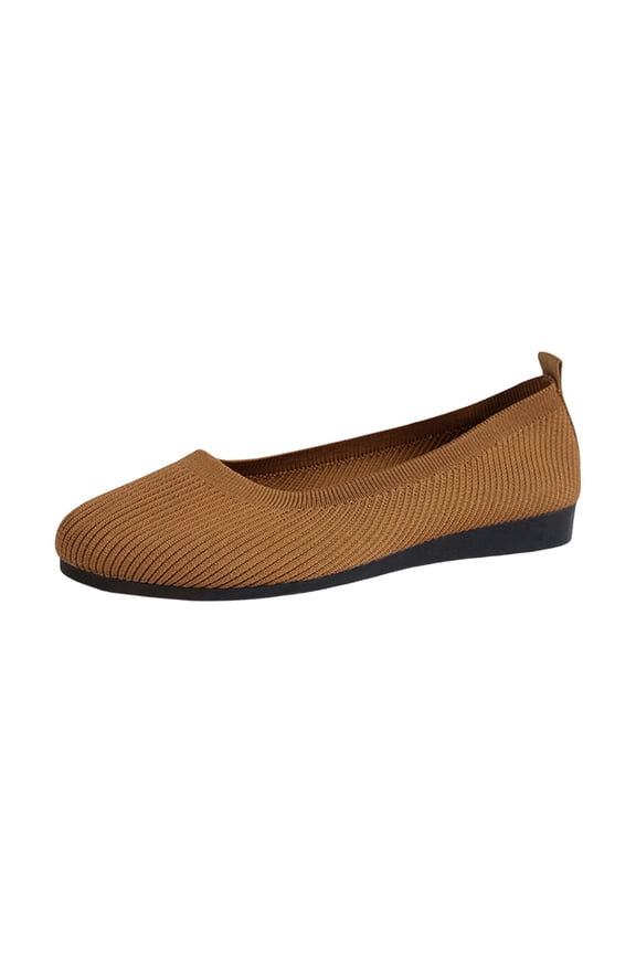 Women's Casual Shoes Ballerina On Trainers Comfortable Breathable Summer Sporty Women Flat Footwear for Daily Wear 7 Brown