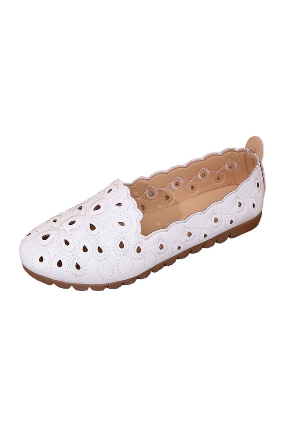 Women's Casual On Shoes Breathable Comfortable Flat Loafers for Daily Wear Ideal for Spring Summer Fall Walking Versatile Footwear for Any Occasion 8 White