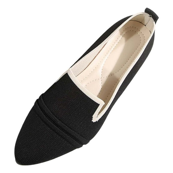 Xiaoxatg Women's Casual Shoes Breathable Comfortable Pointed Toe Cloth Footwear for Everyday Fashion 9 Black