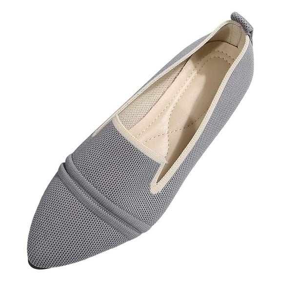 Xiaoxatg Women's Casual Shoes Breathable Comfortable Pointed Toe Cloth Footwear for Everyday Fashion 9 Grey
