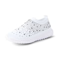 thumbnail image 1 of Xiaoxatg Women's Casual Shoes Breathable Mesh On Flat Comfortable Walking Footwear with Rhinestone for Daily Activities 8.5 White, 1 of 7
