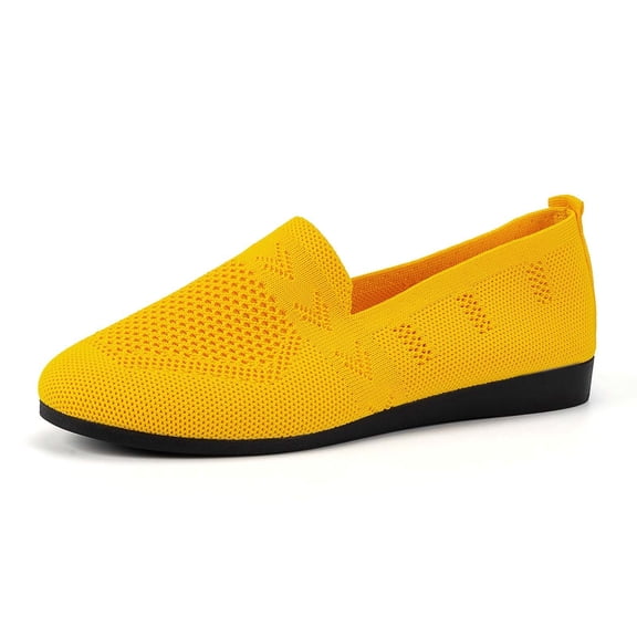 Xiaoxatg Women's Casual Shoes - Breathable and Comfortable Cloth Footwear Featuring Stylish Mesh Design for Everyday Wear 6 Yellow