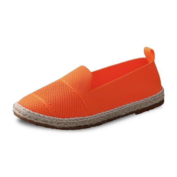 Xiaoxatg Women's Casual Shoes Comfortable Flat On Loafers for Everyday Use with Breathable Sole Design Ideal for All Season Wear for Jeans 6.5 Orange