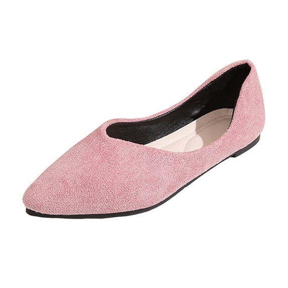 Xiaoxatg Women's Casual Shoes Comfortable On Ballet with Square Toe for Everyday Wear and Travel 5.5 Pink