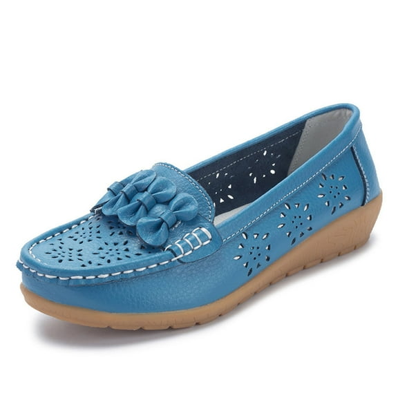 Xiaoxatg Women's Casual Shoes Comfortable -On Breathable Soft Sole Lightweight Canvas Shoes for Everyday Wear 5.5 Blue