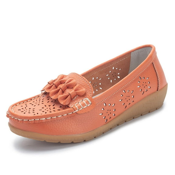 Xiaoxatg Women's Casual Shoes Comfortable -On Breathable Soft Sole Lightweight Canvas Shoes for Everyday Wear 5.5 Orange