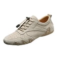 thumbnail image 1 of Xiaoxatg Women's Casual Shoes Comfortable Walking Sneakers Lightweight Leather Athletic Work Shoes 8 Khaki, 1 of 5