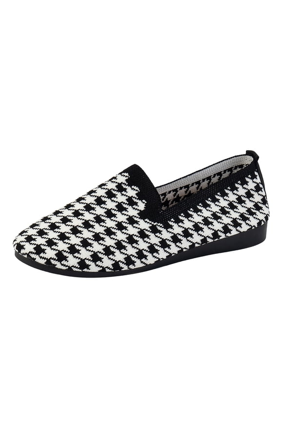 Women's Casual Shoes Fall Europe and United States Foreign Trade Round Head Flat Shoes Female Shallow Mouth Sports Wind Casual Footwear 6.5 Black