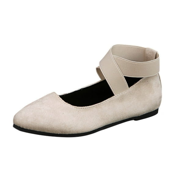 Xiaoxatg Women's Casual Shoes - Fashion Solid Color Suede Elastic On Comfortable Footwear for Outdoor Activities 8 White