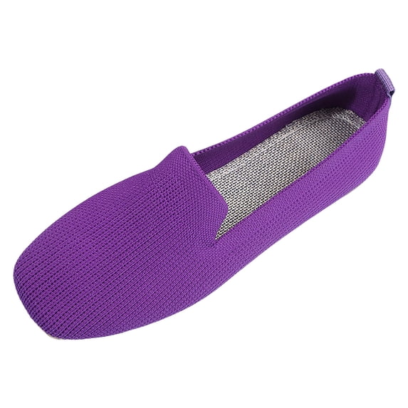 Xiaoxatg Women's Casual Shoes Fashionable Pattern Flat Bottom Round Toe Lightweight Breathable Comfort Footwear for Everyday Wear 7.5 Purple