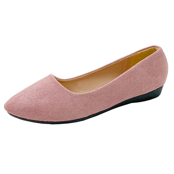 Xiaoxatg Women's Casual Shoes - Fashionable Solid Color Suede Stirrup Shoes for All-Day Comfort 6 Pink