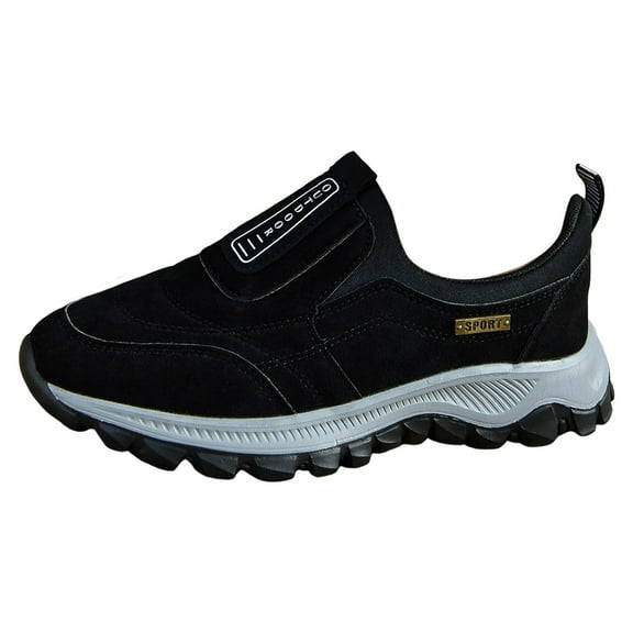 Xiaoxatg Women's Casual Shoes Large Size Outdoor Walking On Soft Soled Stylish Footwear Designed for All Seasons 7 Black