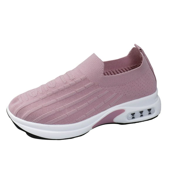 Xiaoxatg Women's Casual Shoes Lightweight Flat Sneakers Solid Color Comfortable Footwear for Everyday Wear 6.5 Pink