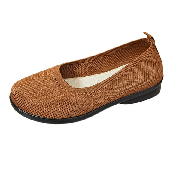 Xiaoxatg Women's Casual On Shoes Low Heel Round Toe Comfortable Loafers for Daily Wear and Stylish Dating Outfits with Jeans Dresses and Shorts 7 Coffee