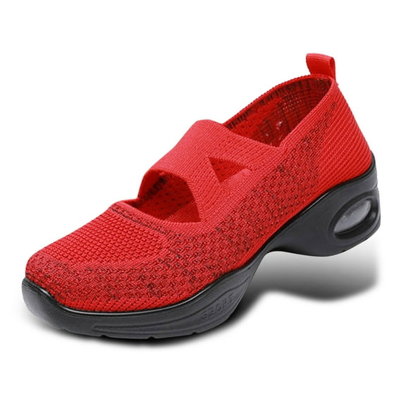Xiaoxatg Women's Casual Shoes Pretty Ballerinas Balerina Flat Summer Comfortable Velvet Traditional Elegant Gymnastics Shoes 6 Red