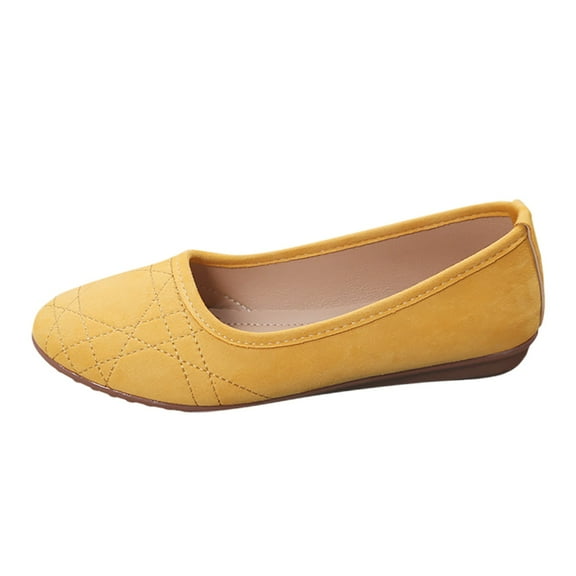 Xiaoxatg Women's Casual Shoes Stylish Closed Toe Footwear for Everyday Use Ideal for Pairing with Jeans Versatile Design for All-Year Comfort 7.5 Yellow