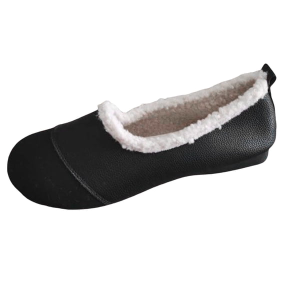 Xiaoxatg Women's Casual Shoes - Winter Retro Round Head Soft Soled On Warm Casual Shoes for Everyday Comfort 6.5 Black