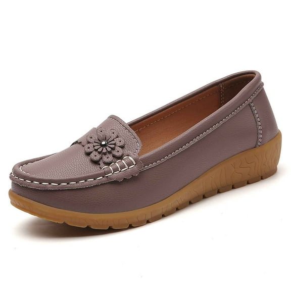 Xiaoxatg Women's Casual Shoes with Closed Toe Platform Design and Floral for Everyday Comfort and Versatile Style 8 Light Purple