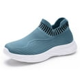 thumbnail image 1 of Xiaoxatg Women's Casual Walking Sneakers Breathable Mesh On Lightweight Athletic Shoes Comfortable Flat Sole Footwear for Everyday Wear and Travel Activities 6.5 Blue, 1 of 7
