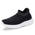 thumbnail image 1 of Xiaoxatg Women's Casual Walking Sneakers Breathable Mesh On Lightweight Athletic Shoes Comfortable Flat Sole Footwear for Everyday Wear and Travel Activities 6 Black, 1 of 7