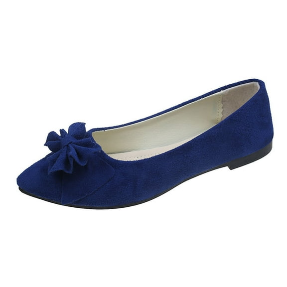 Xiaoxatg Women's Comfortable On Ballet Shoes with Square Toe for Daily Casual Wear and 5.5 Blue