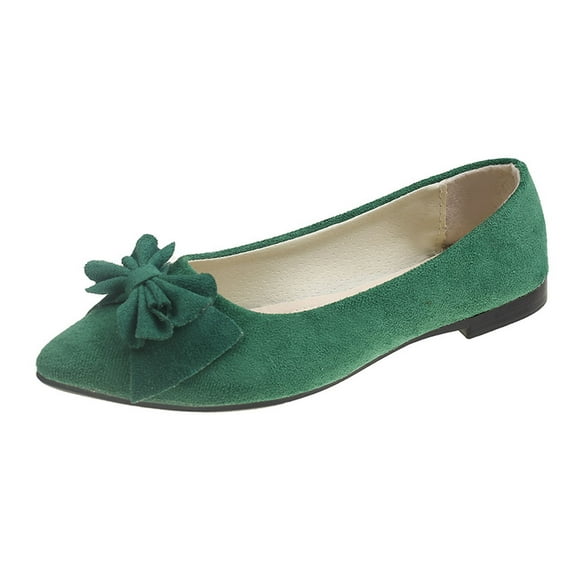 Xiaoxatg Women's Comfortable On Ballet Shoes with Square Toe for Daily Casual Wear and 5.5 Green