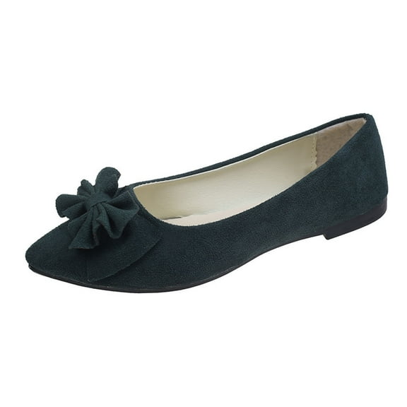 Xiaoxatg Women's Comfortable On Ballet Shoes with Square Toe for Daily Casual Wear and 6 Green